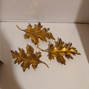 Homco Gold Leaf Wall Art Trio